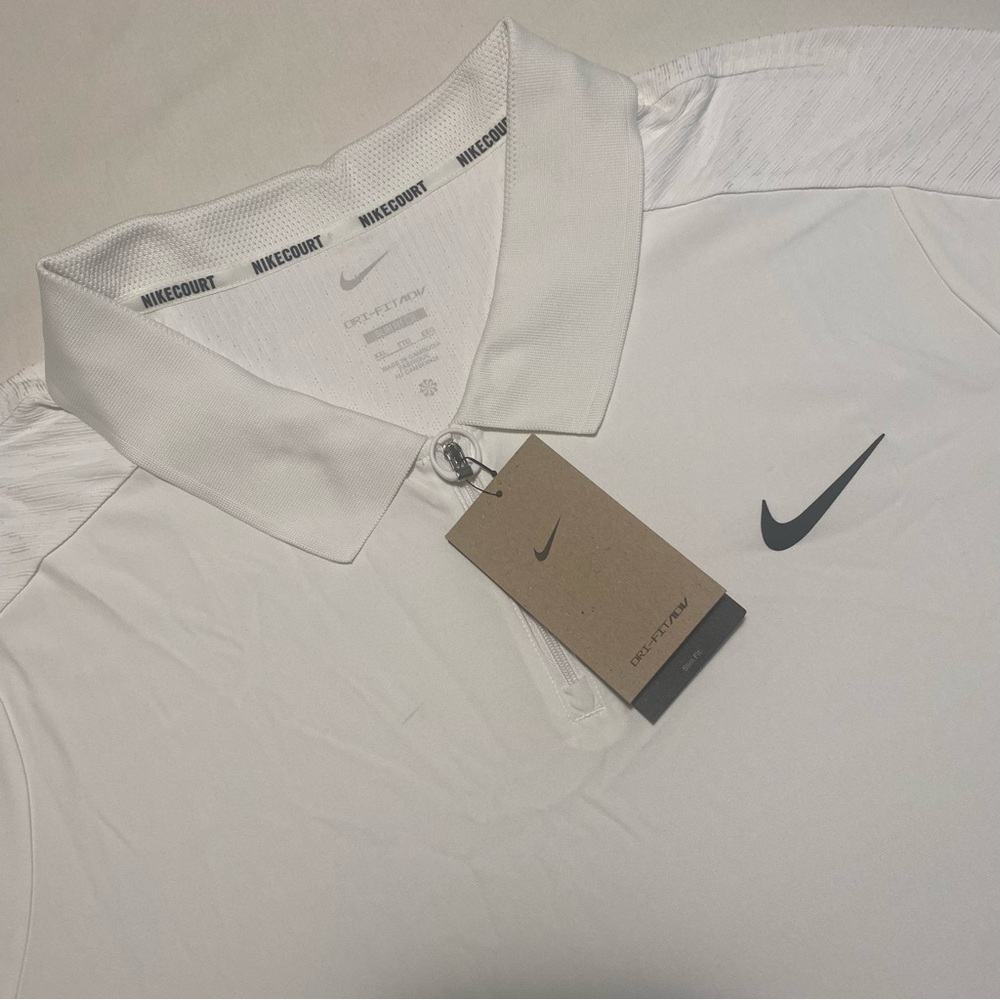 Nike Court Dri-Fit ADV Slam Tennis Polo Men 2XL SLIM Textured 1/4 Zip Shirt